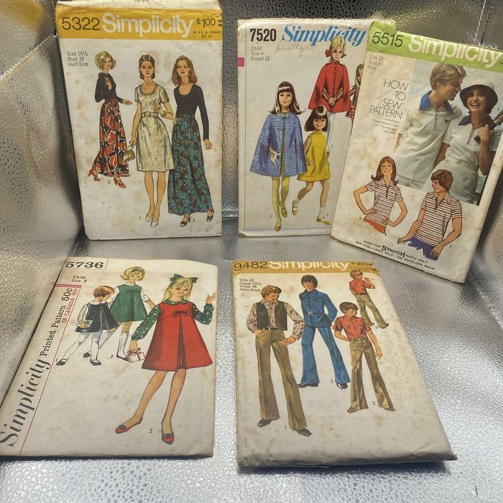 Simplicity Sewing Patterns Vintage Various Sizes